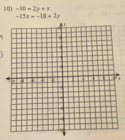 -10=2y+x
-15x=-18+2y
x