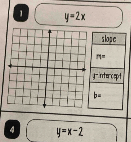 y=2x
4
y=x-2