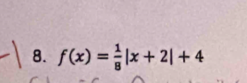 f(x)= 1/8 |x+2|+4