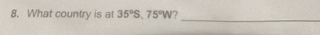 What country is at 35°S, 75°W ? 
_