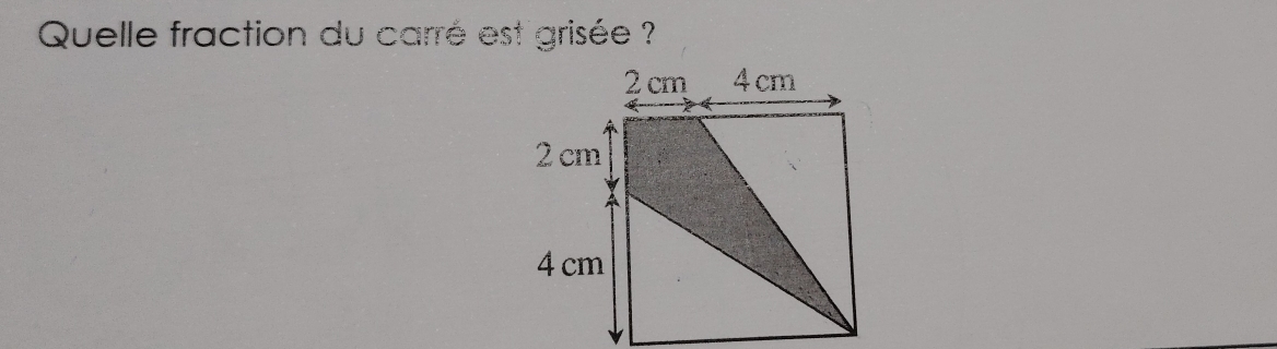 Quelle fraction du carré est grisée ?