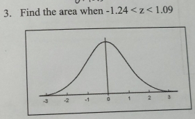 Find the area when -1.24