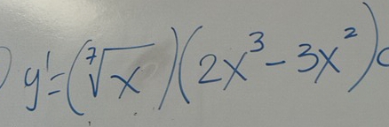 y'=(sqrt[7](x))(2x^3-3x^2)