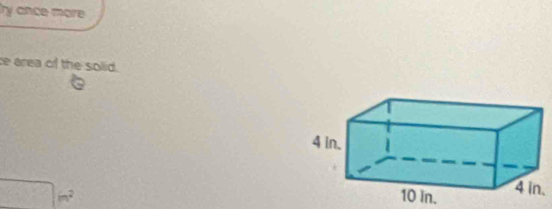 ry ance more 
ce area of the solid.
□ m^2