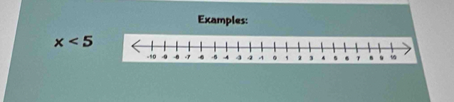 Examples:
x<5</tex>