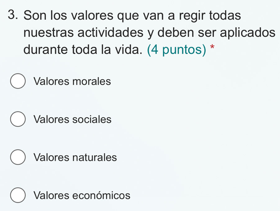 Resuelto:Son los valores que van a regir todas nuestras actividades y ...