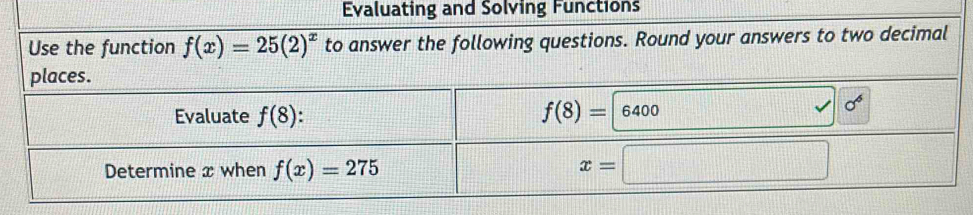 Evaluating and Solving Functions