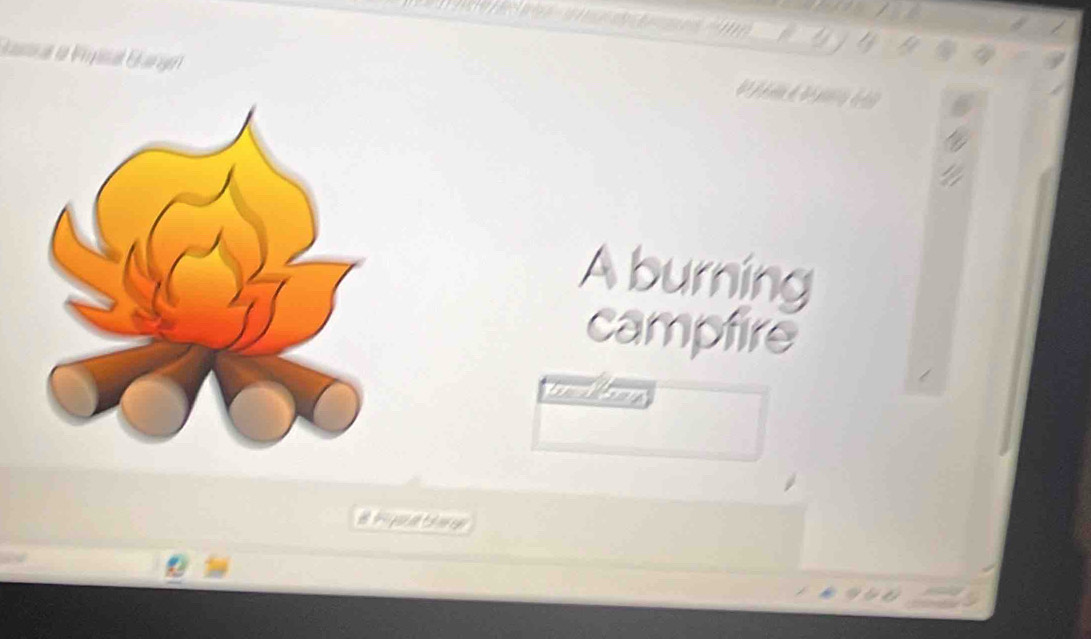 A burning 
campfire