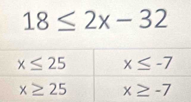 18≤ 2x-32