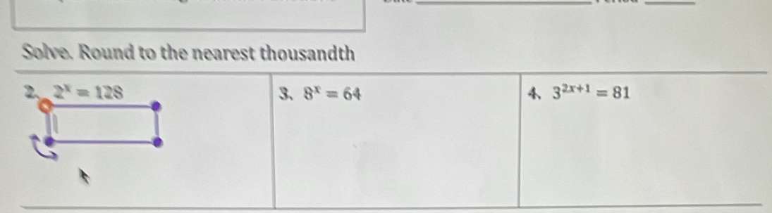 Solve. Round to the nearest thousandth