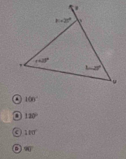 100°
a 120°
C 110°
D 90°