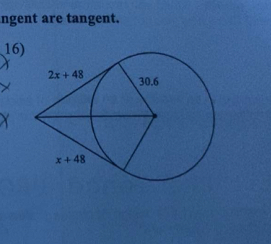 ngent are tangent.
16)