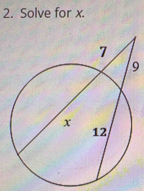 Solve for x.
9