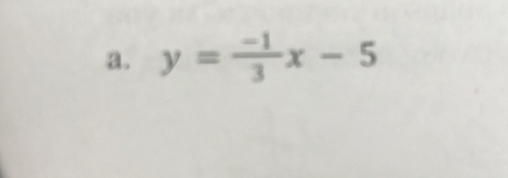 y= (-1)/3 x-5