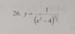 y=frac 1(x^2-4)^1/2