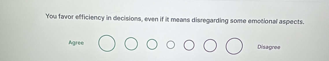 Solved: You favor efficiency in decisions, even if it means ...