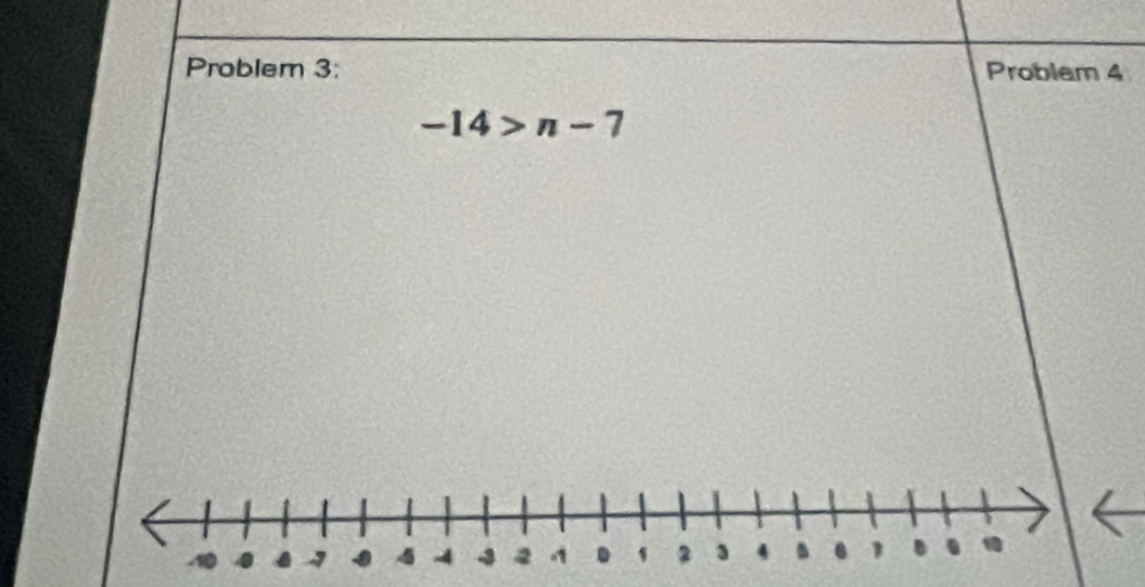 Problem 3: Problam 4
-14>n-7