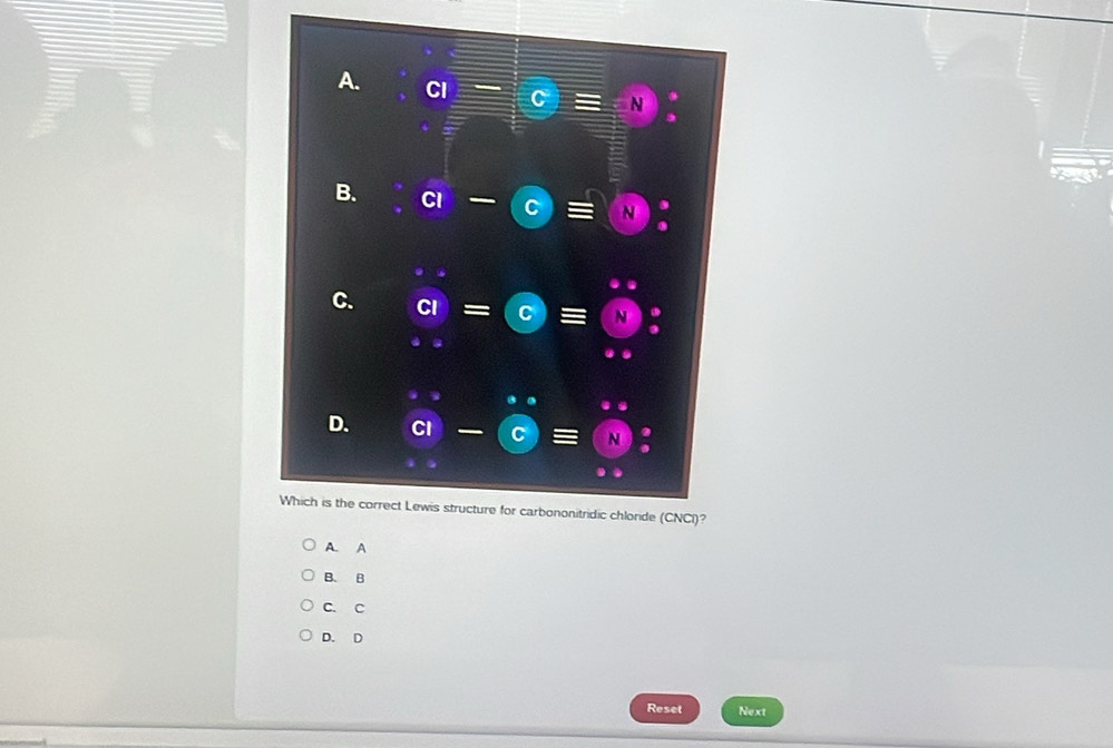 A. A
B. B
C. C
D. D
Reset Next