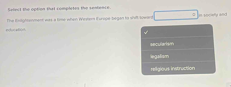 Solved: Select the option that completes the sentence. c The ...
