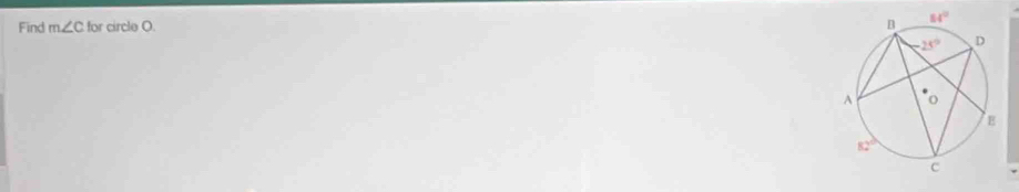 Find m∠ C for circle O.