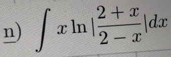 ∈t xln | (2+x)/2-x |dx