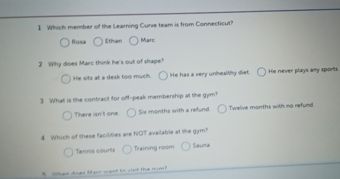 Solved: Which member of the Learning Curve team is from Connecticut ...