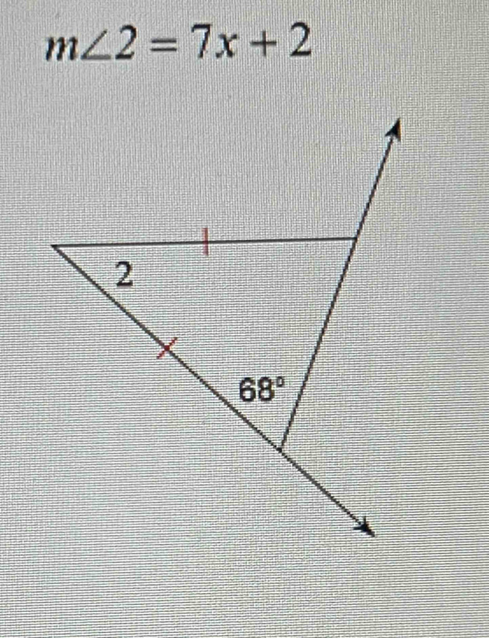 m∠ 2=7x+2