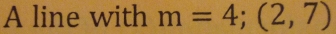 A line with m=4;(2,7)