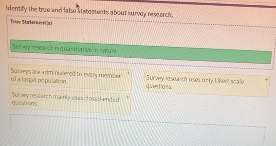 Solved: Identify the true and false statements about survey research