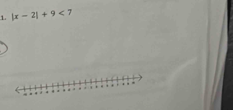 |x-2|+9<7</tex>