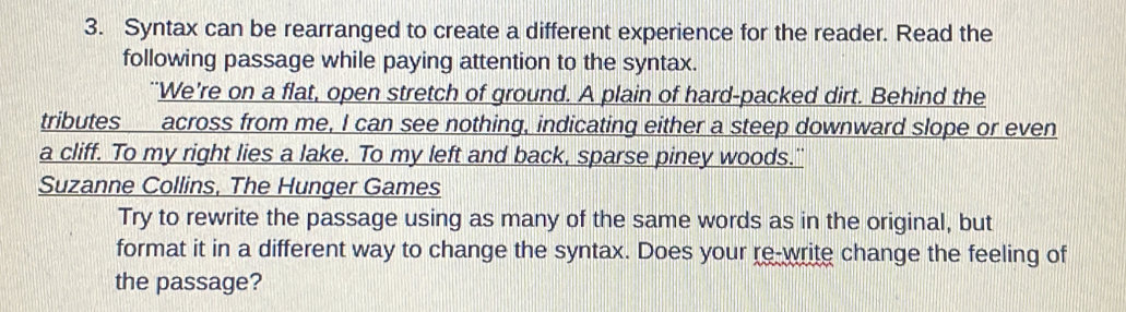 Solved: Syntax can be rearranged to create a different experience for ...