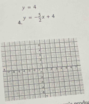 y=4
4. y=- 5/2 x+4
po duo