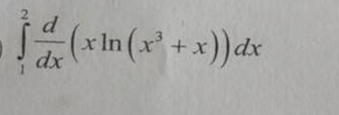 ∈tlimits _1^(2frac d)dx(xln (x^3+x))dx