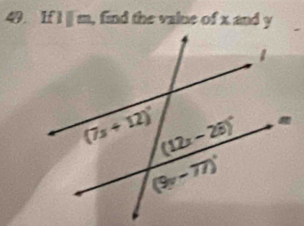 If I | m, find the value of x and y