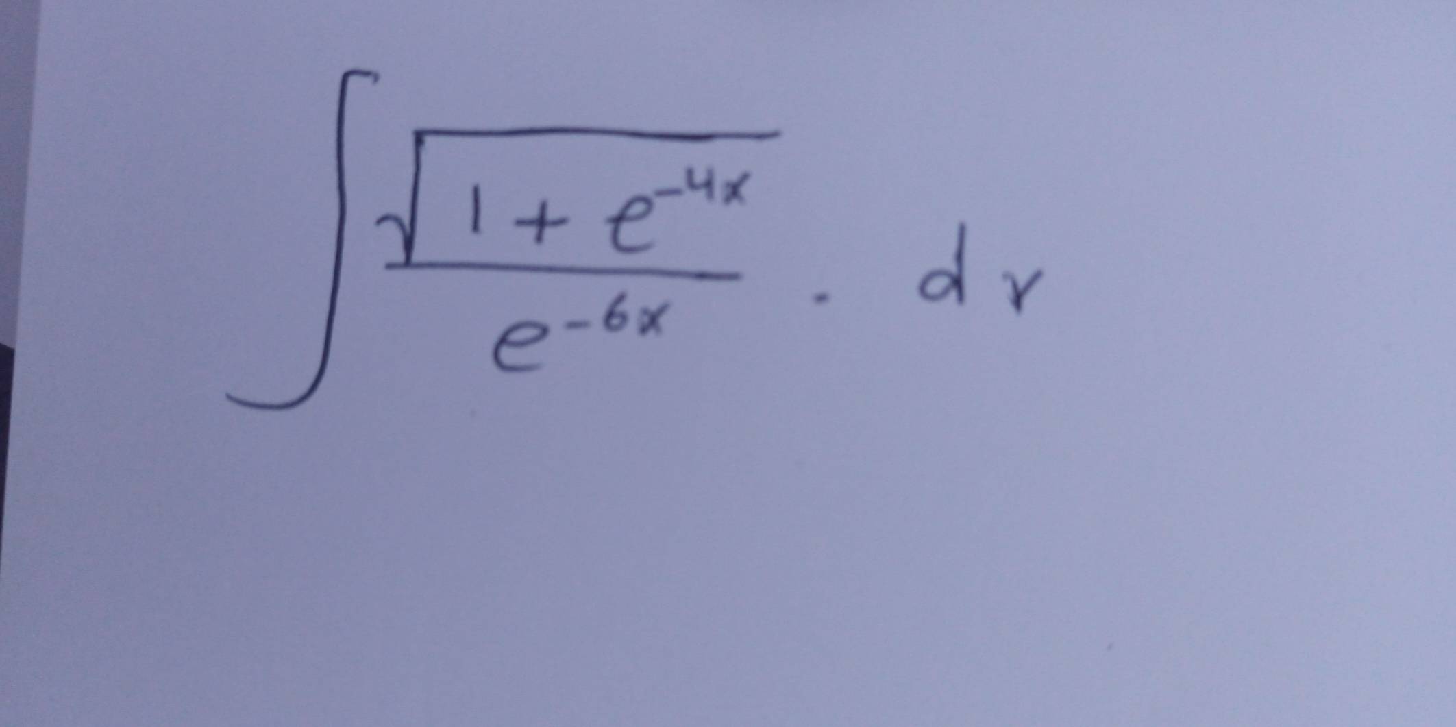 ∈t  (sqrt(1+e^(-4x)))/e^(-6x) · dx