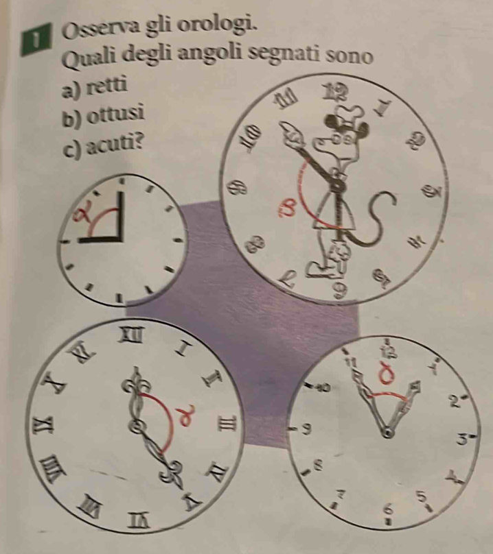 Osserva gli orologi.