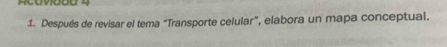 cavããa 4 
1. Después de revisar el tema “Transporte celular”, elabora un mapa conceptual.