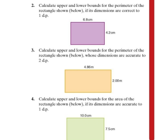 Solved: Calculate upper and lower bounds for the perimeter of the ...