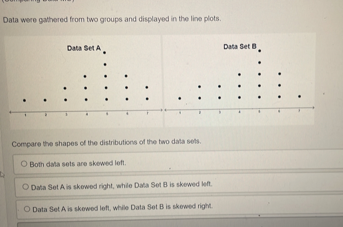 Solved: Data were gathered from two groups and displayed in the line ...