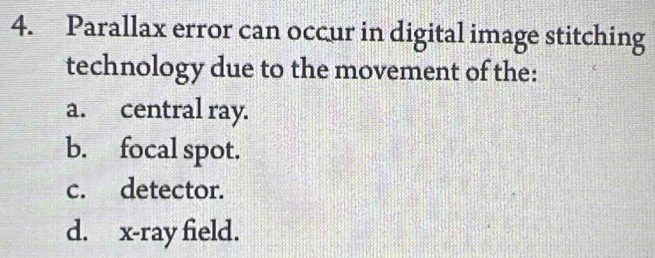 Solved: Parallax error can occur in digital image stitching technology ...