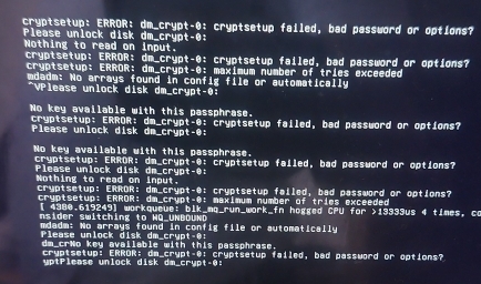 Solved: cryptsetup: ERROR: dm_crypt-0: cryptsetup failed, bad password ...