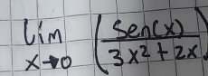 limlimits _xto 0( sec (x)/3x^2+2x )