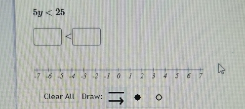 5y<25</tex>
□
Clear All Draw: