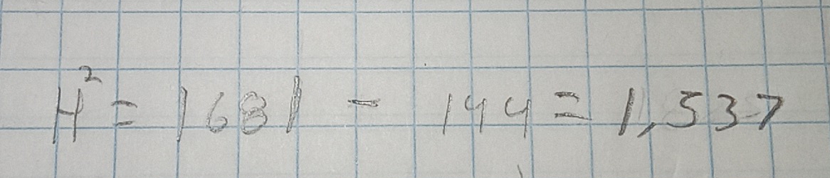 H^2=1631-144=1.537