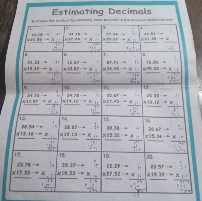 Estimating Decimals