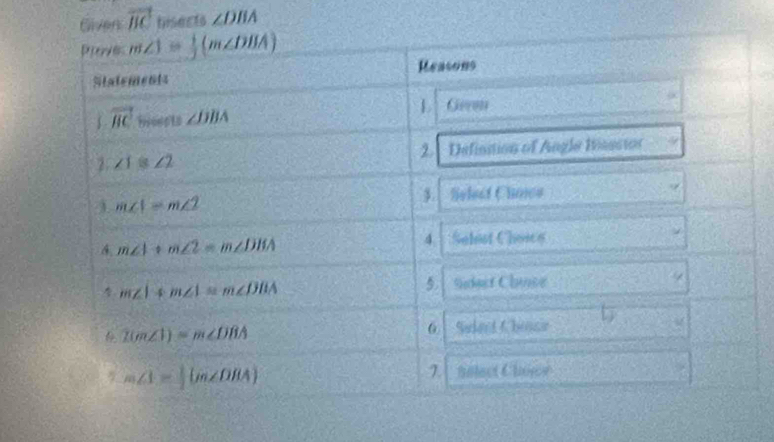 Given vector BC hisects ∠ DBA