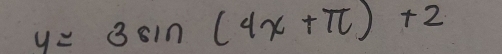 y=3sin (4x+π )+2