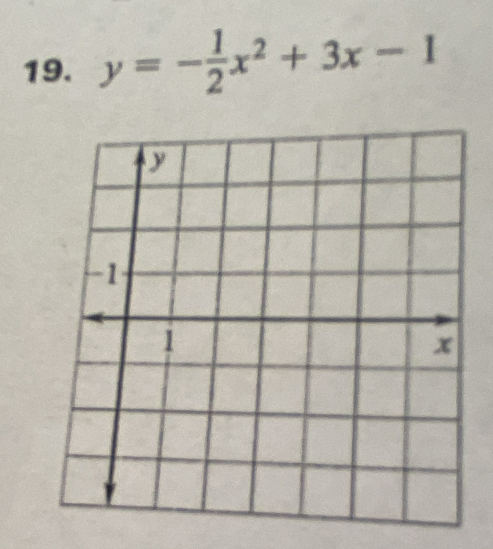 y=- 1/2 x^2+3x-1