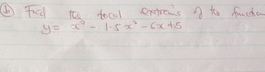 Fid to tocal exprems of to funccha
y=x^2-1.5x^2-6x+5