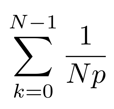 sumlimits _(k=0)^(N-1) 1/Np 